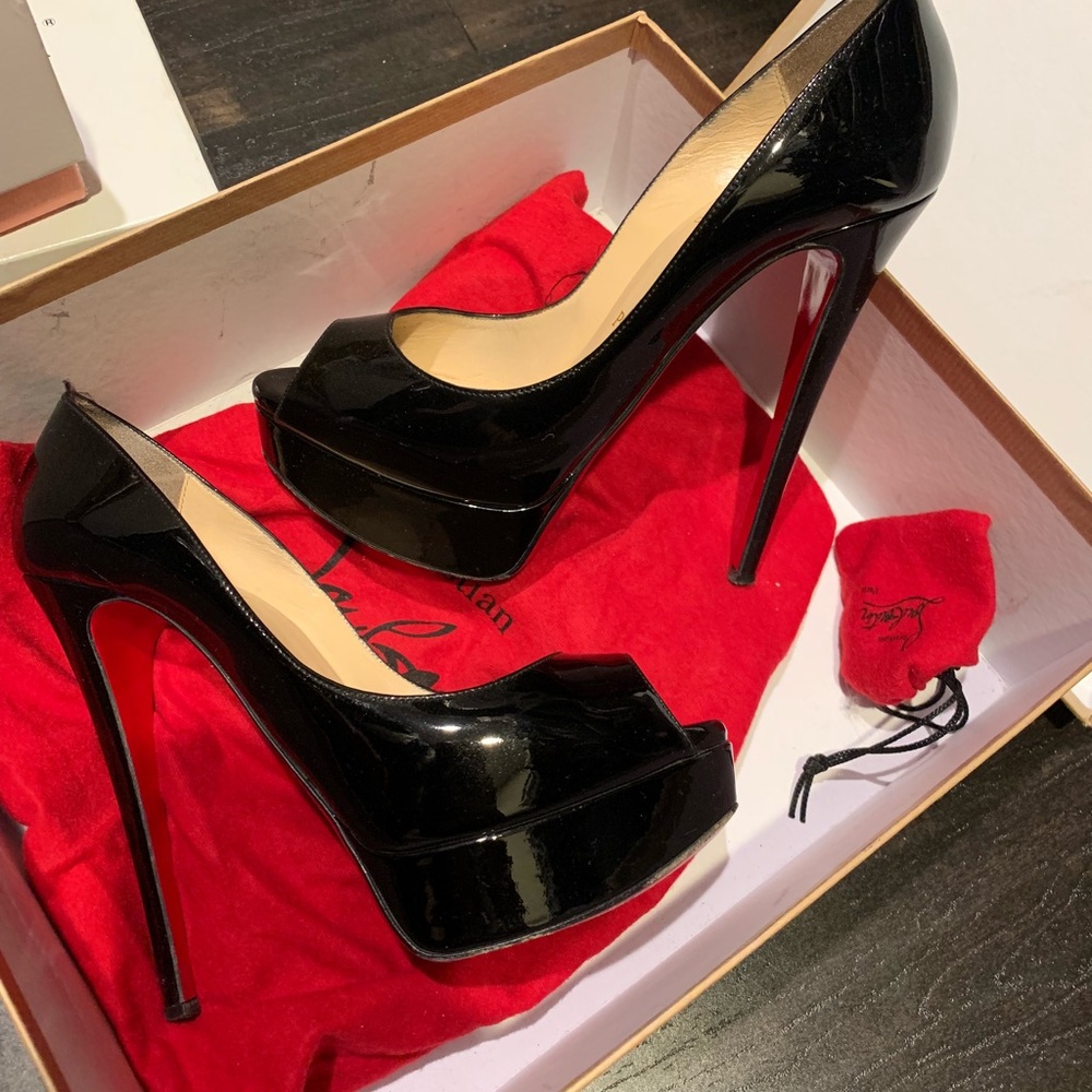 Black platform heels christian louboutin